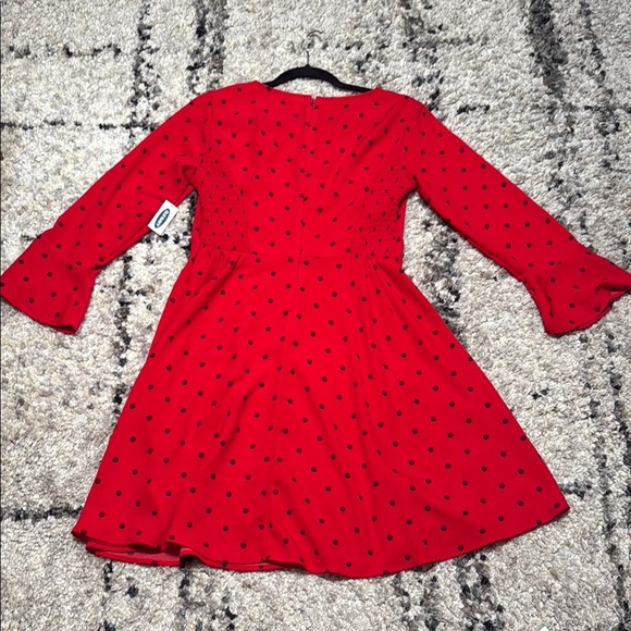 Old Navy Red Ribbed A-line Dress with Bell Sleeves - Picture 8 of 10